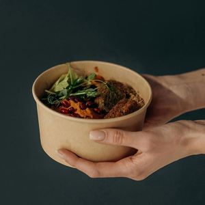 Custom Logo Disposable 500ml 750ml 1100ml 1300ml Craft <b>Paper</b> Salad <b>Bowls</b> Food Grade Biodegradable <b>Paper</b> <b>Bowls</b> for Noodles Salads - Product Image 3