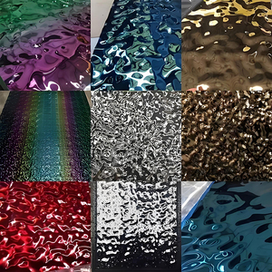 Plaque décorative <span class=keywords><strong>en</strong></span> <span class=keywords><strong>acier</strong></span> <span class=keywords><strong>inoxydable</strong></span> 304 316 effet vague d'eau, poli miroir, couleur personnalisée pour la décoration murale intérieure - Product Image 2