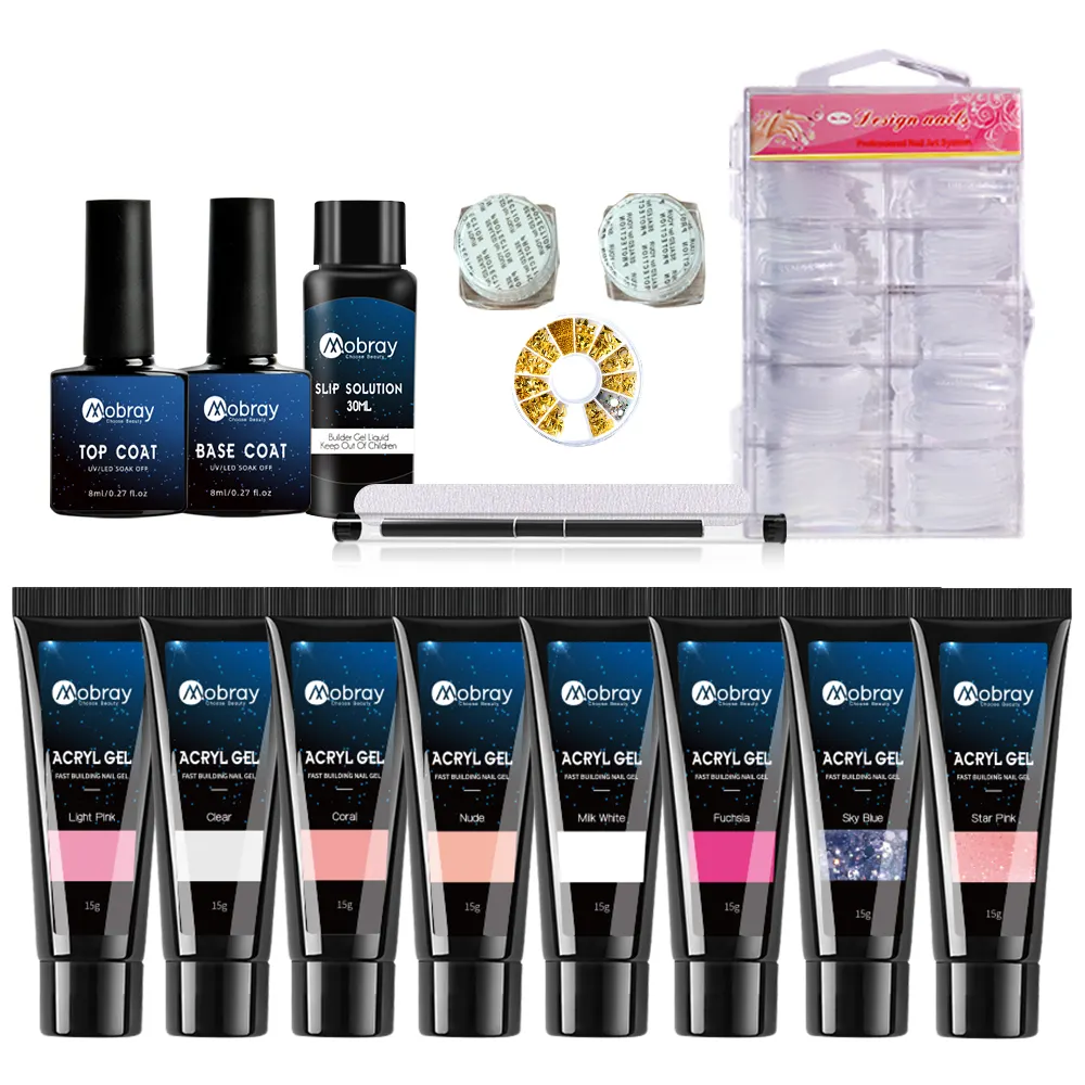 Personalizar Kit Gel Poli Kit Unha Gel Polonês Com Lâmpada LED UV Kit Gel Extensão Unha