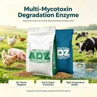 Prévenir les dommages reproductifs causés par le zéralénone, augmenter la taille des lourges, éviter que le lait contene de l'aflatoxine M1 en dépit de la norme, additifs alimentaires, enzymes.
