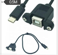 OEM ODM personalizado fábrica resorte en espiral USB tipo C a USB tipo B hembra montaje en panel cable de bloqueo