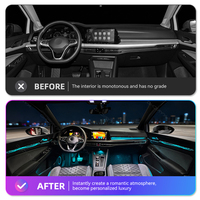 KYNCHO pour Volkswagen Golf 8, kit d'éclairage ambiant pour voiture, 64 couleurs, lumière symphonique LED, éclairage intérieur automobile, lampe décorative 12V pour voiture