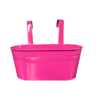 Pots de fleurs suspendus pour clôture de balcon extérieur Jardinières de garde-corps galvanisées avec crochets fixes Support pour couleurs personnalisées