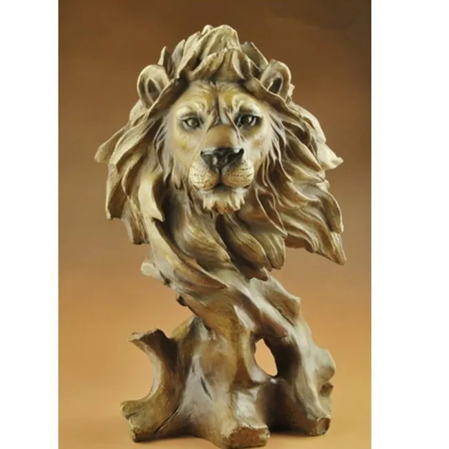 מותאם אישית עץ צבע שרף בעלי החיים אריה נמר צבי זאב סוס נשר ראש צלמית פסל עבור שולחן למעלה עיצוב הבית קישוטים