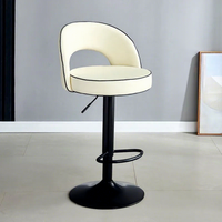 Tabouret de bar moderne de luxe nordique en cuir PU avec dossier, chaise de bar haute pour îlot de cuisine, café, mobilier de bar à domicile
