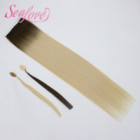 Extensions à bandes adhésives blondes à racines foncées, double épaisseur, 100 % cheveux humains, vente chaude