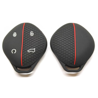 Funda Protectora de Silicona Antideslizante con Diseño de Panal de Abeja y Línea Roja para Llave Inteligente de Mercedes-Benz de 3 y 4 Botones