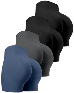 Pantalones Cortos de Yoga para Mujer, Tallas Grandes, de Nylon Lavado, Elásticos, de Secado Rápido, Transpirables, de Cintura Alta, con Efecto Scrunch Butt, ¡Venta Caliente! - Product Image 2