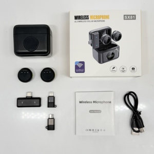 Micrófono inalámbrico SX82 2.4G con receptor magnético 2 en 1, ideal para grabaciones y transmisiones en vivo. - Product Image 3