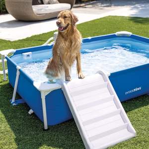 <span class=keywords><strong>Piscine</strong></span> rectangulaire pour animaux de compagnie <span class=keywords><strong>INTEX</strong></span> 48404, facile à <span class=keywords><strong>installer</strong></span>, en PVC bleu, avec filtre, <span class=keywords><strong>pompe</strong></span> et rampe, 2,29 m x 1,52 m x 46 cm - Product Image 2