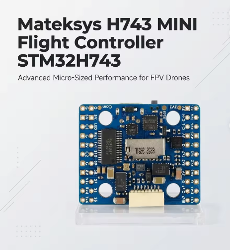Matek FC Mateksys H743 MINI Flight Controller STM32H743 SD Card Slot 2-8S LiPo Dual BEC 20x20mm for FPV Racing Drone Multirotor