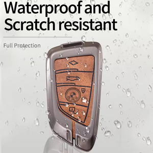 Funda protectora para llave de coche de cuero y metal de aleación de zinc para <span class=keywords><strong>BMW</strong></span> G12 G20 e46 530 F30 F10 I3 E90 X3 serie 7 - Product Image 2