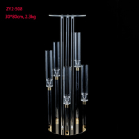 Nouveau design acrylique clair pilier Festival fête mariage décoration Table pièce maîtresse bougeoir autres bougeoirs bougie