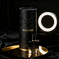 Flacon de parfum en verre vide de luxe personnalisé de 30 ml et 50 ml, boîte cylindrique ronde en carton, emballage en tube de papier, sac en papier pour parfum
