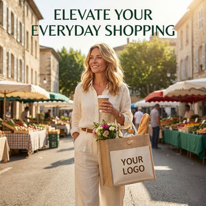 Bolsas de compras personalizables de gran capacidad, bolsas de yute tejidas para la playa de viaje, bolsas duraderas de moda populares - Product Image 2