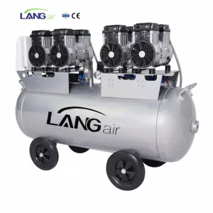 Compresor de aire tipo pistón de alta presión sin aceite de bajo ruido Langair para máquina de moldeo por soplado