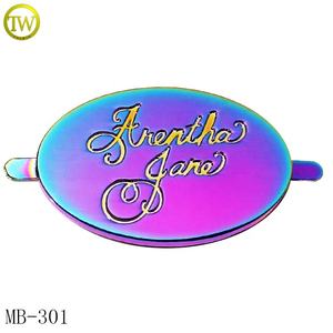 Placa de metal con tornillo para bolso con forma de rectángulo, etiqueta para muebles de marca con letras esmaltadas personalizadas - Product Image 6