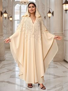 Heetverkopende, hoogwaardige dames shawl met strass steentjes en parels, Arabische moslim gewaad met capuchon voor vrouwen uit het Midden-Oosten - Product Image 3