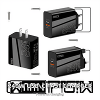 Charger HP USB-C 120W 2 Port PD Fast Charging dengan Proteksi OTP/OVP, Colokan EU US UK