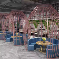 Paravent en fer forgé en forme de cage à oiseaux et séparateur de pièce Décoration extérieure Hôtel Restaurant Café Paravent géant en forme de cage à oiseaux