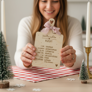 Customized <b>Rustic</b> Kitchen Decor Christmas Recipe <b>Wooden</b> Plaque Christmas Recipes Board - Product Image 2