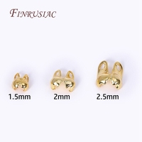 50pcs 18K Plaqué Or Boule Chaîne Fin Connecteur À Sertir Perle Pointe Noeud Couverture Bijoux Connecteur Clip Fermoir Raccords Composants