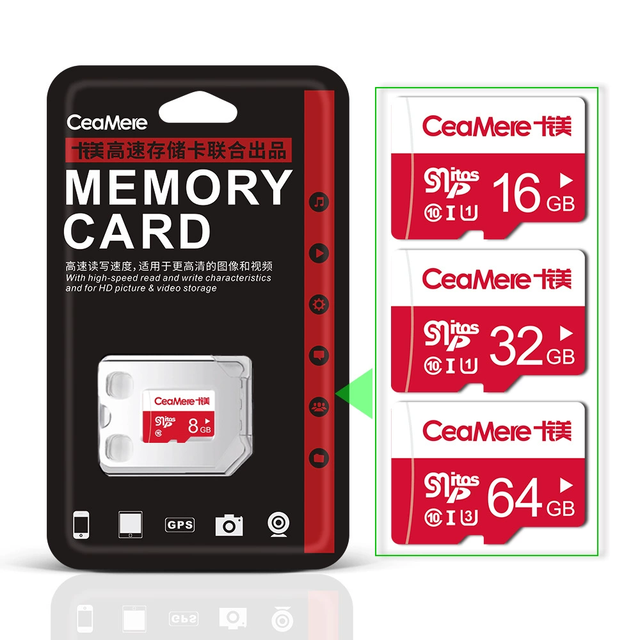 Ceamere Wholesale Micro Storage SD Cards Class 10 UHS-3 TF Camera Memory Cards 2GB to 256GB Memory Card