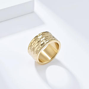 Men's Titanium Steel <b>Rings</b> Geometric Honeycomb Texture Gold Black Silver Gift Jewelry - Product Image 3