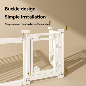 Grande barrière pour animaux de compagnie en acrylique d'intérieur, cage pliable portable pour chiots avec fermeture à bouton, conception de sécurité domestique pour chiens - Product Image 3