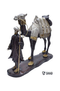 Estatua de Latón Hecha a Mano del Comerciante Habibi de Arabia, Elegante Figura Decorativa para el Hogar y la Oficina - Product Image 4