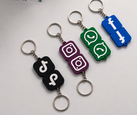 Porte-clés intelligent programmable 13,56 MHz ISO14443a NFC en silicone, mini clé NFC, porte-clés de style tendance pour les réseaux sociaux et les entreprises