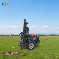 Foreuse rotative diesel économique pour puits d'eau avec pompe et moteur, profondeur de forage max. 130 m
