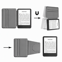 Casing Kindle Paperwhite 12th 7'' Kulit PU Desain Khusus, Casing Belakang Akrilik Transparan, Fitur Auto Sleep/Wake Magnetik untuk E-reader