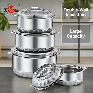 Juego de Recipientes para Alimentos de Acero Inoxidable de 1/2/3/5L con Tapa, Juego de Ollas Térmicas Redondas UA, Contenedor de Almacenamiento de Alimentos, Recipiente Térmico Grande - Product Image 1