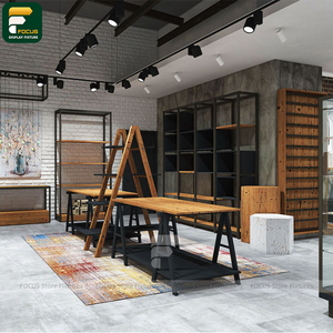 Étagère murale de présentation haut de gamme pour boutique de mode, armoire à vêtements suspendus, espace de marque raffiné - Product Image 5