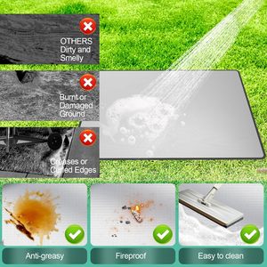 Tapis de <span class=keywords><strong>sol</strong></span> multifonctionnel ignifuge pour barbecue, isolation thermique, <span class=keywords><strong>protection</strong></span> pour brasero et poêle à <span class=keywords><strong>bois</strong></span> - Product Image 2