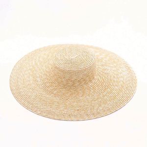 Oversized Brim <b>Straw</b> <b>Hat</b> Windproof Tethered Sun <b>Hat</b> Elegant Street Photography Flat Cap - Product Image 3