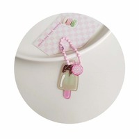 Llavero acrílico artesanal con forma de paleta de helado, encantador adorno para llavero, mochila, bolso y colgante para vaso térmico