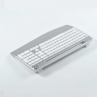 Clavier sans fil rétroéclairé 108 touches rechargeable avec support de téléphone intégré et repose-poignets pour Mac, Windows, ordinateur portable, PC