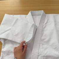 Combinaison de karaté Kata unisexe pour adultes, en toile de coton haute densité, blanche, respirante, coupe ample/régulière, pour la compétition et l'entraînement