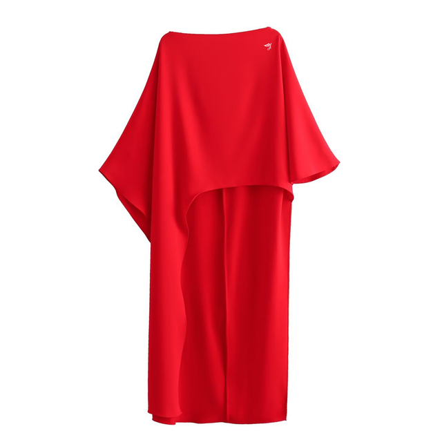 Custom Logo European American Large Size New Fashion Cape Custom Asymmetrical Womens Top Dress