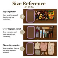 4 pochettes à fermeture éclair en PET transparent rigide, portables et multifonctions, pour sacs de voyage, couches et cosmétiques