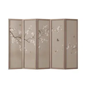 Multi-functional simple line screen room divider screen folding for livingroom Antique