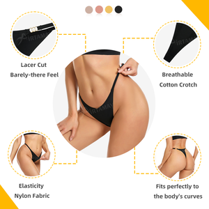 Bán buôn cắt laser một mảnh nữ đồ lót liền mạch Ice Silk thongs phụ nữ traceless Quần lót g chuỗi Tangas de mujer - Product Image 3