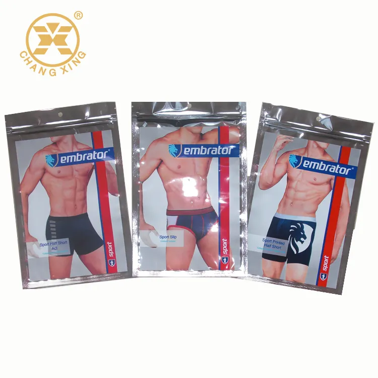Shorts collection packaging bag matte finished bag for underwear packaging With Zipper