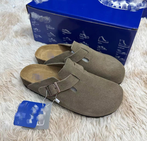 Mules et sabots populaires en cuir véritable souple à bout fermé, respirants, pour usage quotidien et extérieur, style Birkenstock - Product Image 4