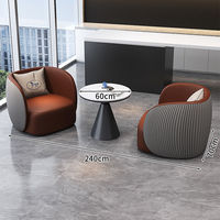 Canapé de négociation moderne haut de gamme pour bureau de vente, table de réception et chaise combinées, fauteuil de repos en éponge de luxe léger pour salon de beauté, une place