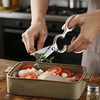 Ciseaux de cuisine robustes en acier inoxydable, multifonctionnels, entièrement en acier, compatibles lave-vaisselle, pour os de poulet, os de poisson, aliments et bouteilles
