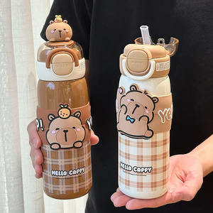 ขวดน้ำเก็บอุณหภูมิ Hello Cappy Kids ขนาด 500 มล. พร้อมหลอดดูดคู่ สำหรับโรงเรียน ฤดูร้อน ปี 2025 - Product Image 4