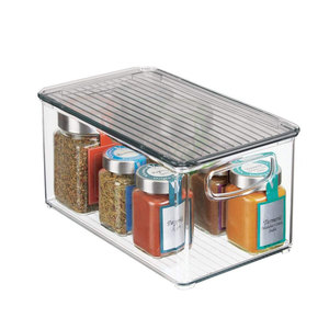 High quality Stackable Organization Kitchen Pantry Food container Storage Plastic fridge organizer refrigerator set with Handles